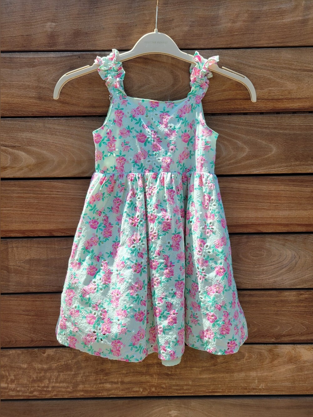 Girls Floral Eyelet Cotton Cottagecore Prairie Summer Dress Btween Size 7